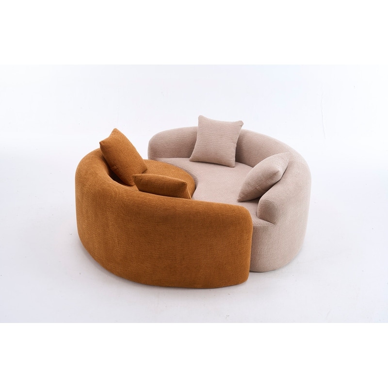 Single S-Curved Chenille Sofa Chair, No Assembly