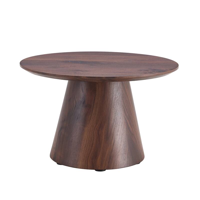 medieval-modern style coffee table, featuring wood grain veneer, classic round coffee table and side table set