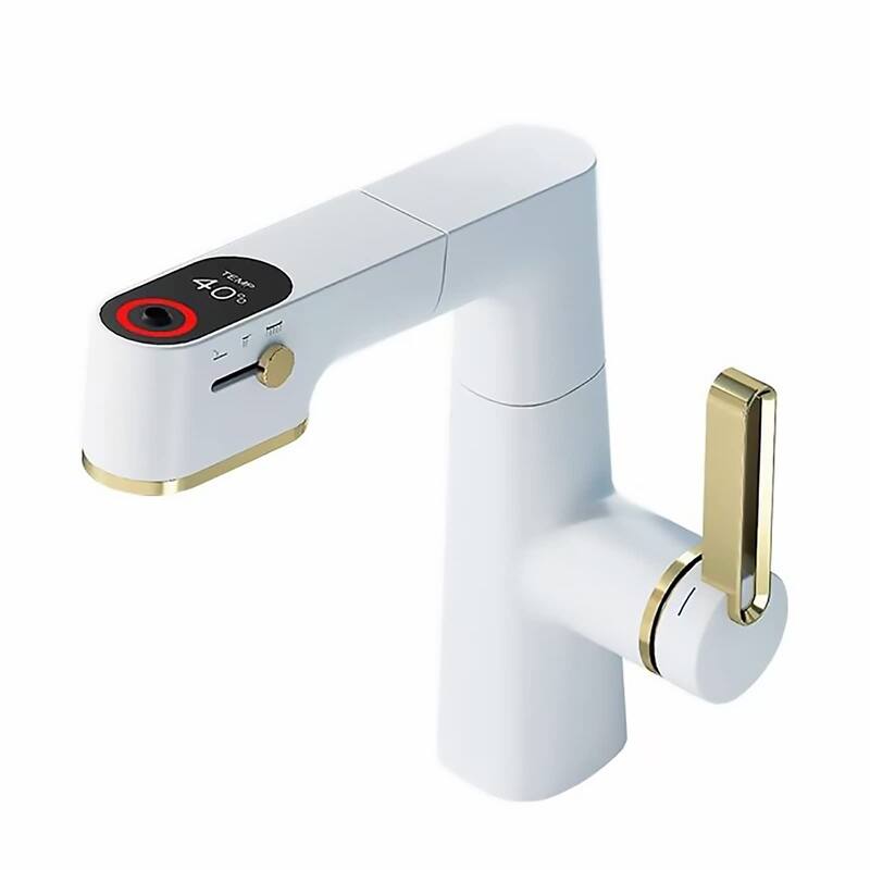 Bathroom Sink Faucet with 360° Swivel Sprayer And Digital Display, Basin Faucets