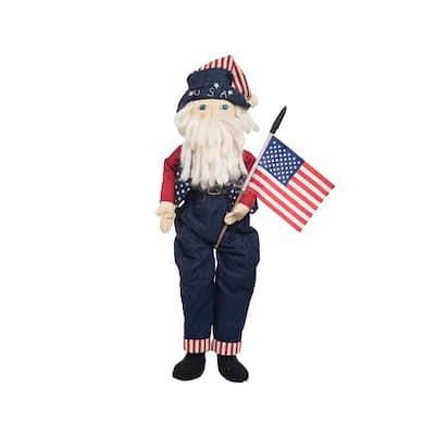 Old Glory Santa Patriotic July Fourth Figurine