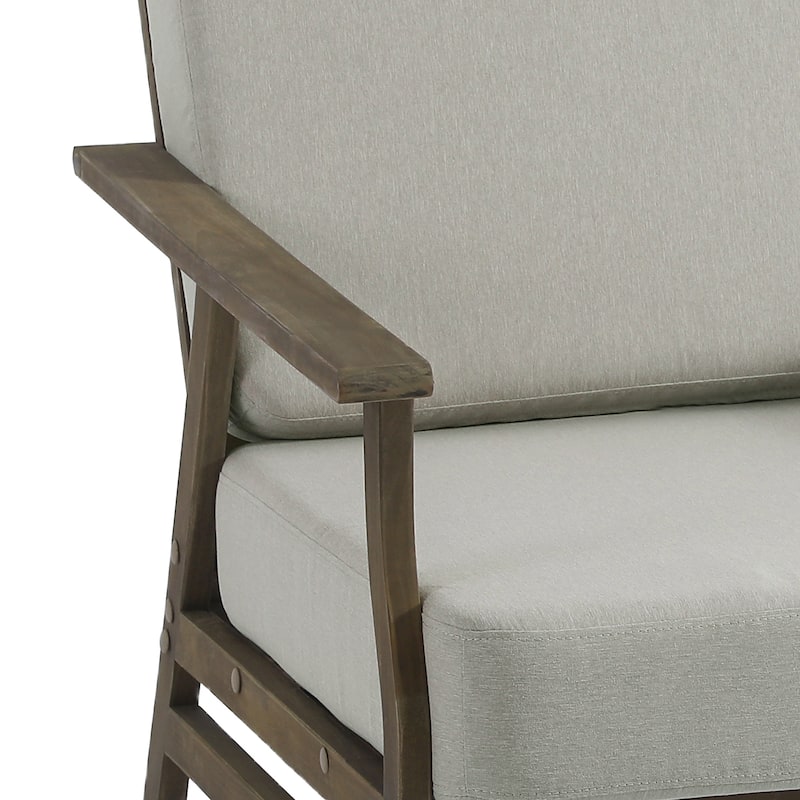 2 Set Acacia Wood Patio Club Chair with Cushion Outdoor Arm Chair