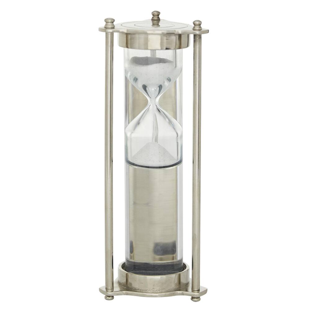 Brown or Silver Aluminum Metal Hourglass Timer with Water Tube