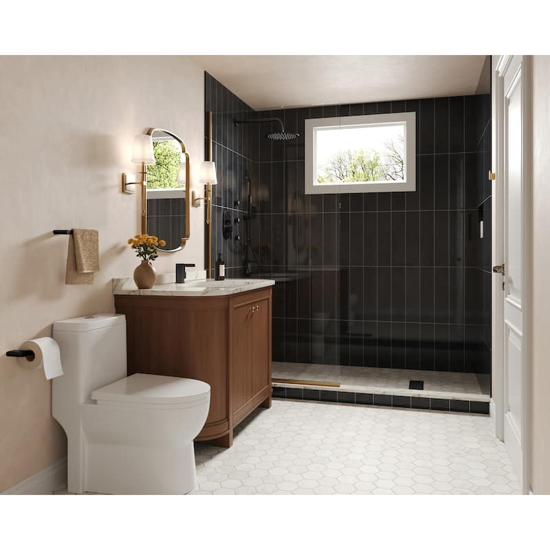 GRANDJOY LED Waterfall Bathroom Sink Faucet with Drain Assembly, Single Handle Vanity Fixture