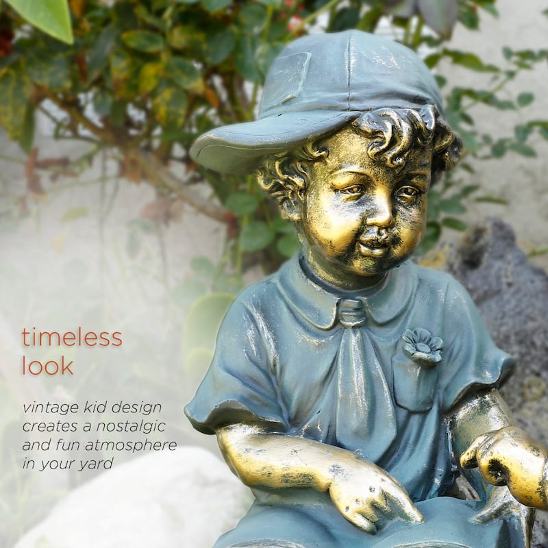 Boy and Girl Reading Together Statue