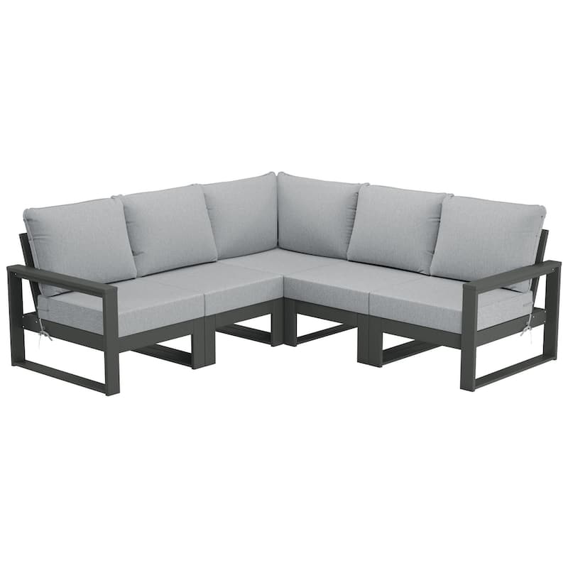 Endless Patio 5-Piece Deep Seating Set with Gray Frame - Gray/Light Gray