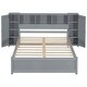 preview thumbnail 10 of 22, Full Size Platform Bed with Storage Headboard, Kids Bed Frame with 3-built-in shelves & 2-side lockers for Bedroom, Grey