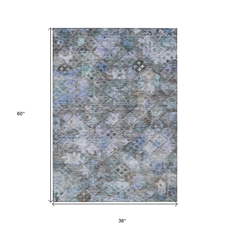 HomeRoots Floral Traditional Rectangle Outdoor Rug