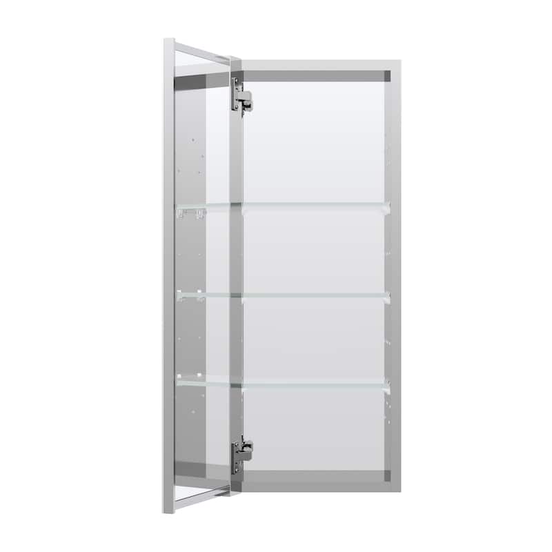 Recessed or Surface Wall Mount Bathroom Medicine Cabinet With Adjustable Glass Shelves