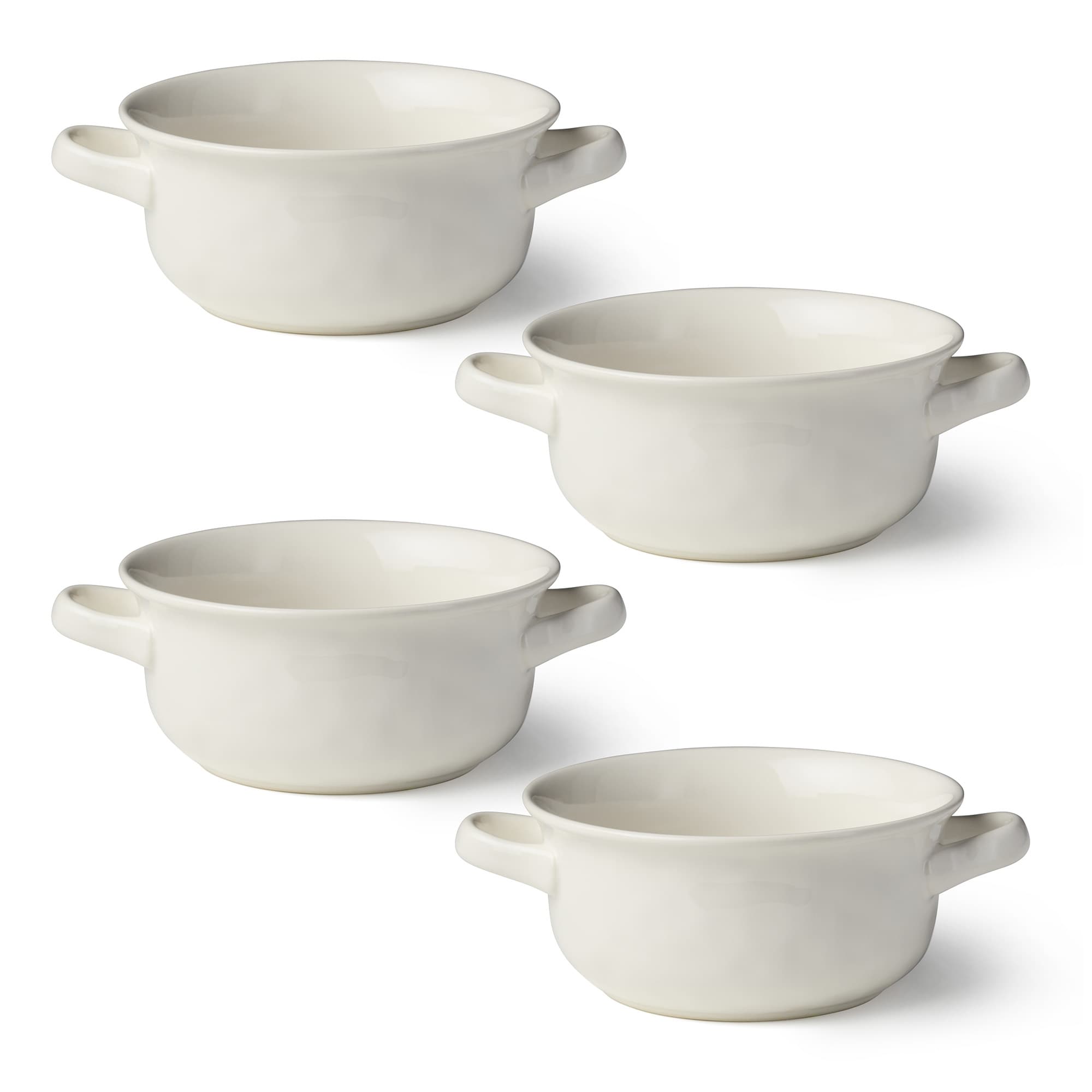 Certified International Linen Cream Set of 4 Soup Crock - 8.25" L x 6.5" W x 3" H