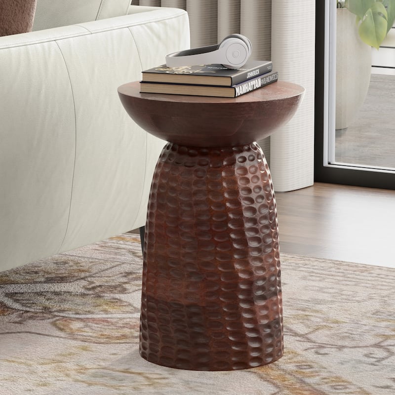 WYNDENHALL Willis 16 inch Wide Accent Table - 16" D x 16" W x 23" H  - Warm Dark Brown