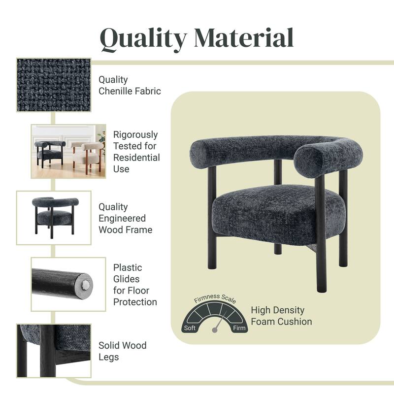 NPD Furniture Vincent Chenille Accent Arm Chair