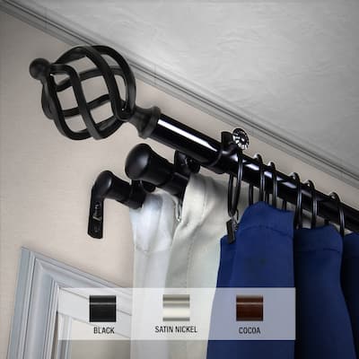 Triple Curtain Rod - 13-16" Adjustable Drapery Rod - Elegant Home Decor - 120