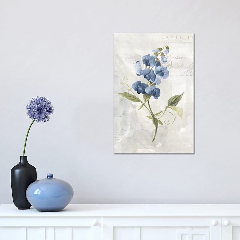 iCanvas "Blue Linen Sweet Pea" by Carol Robinson Canvas Print - 18x12x1.5