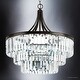 preview thumbnail 3 of 5, Luxury Crystal Ceiling Fixture, 29.25"H x 28"W, with Art Deco Style, Olde Bronze Finish by Urban Ambiance
