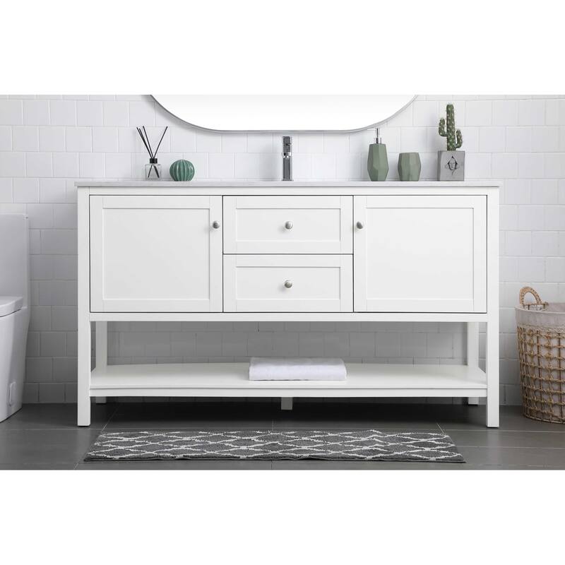 Elegant Lighting VF22260 Heath 60" Free Standing Single Basin Vanity