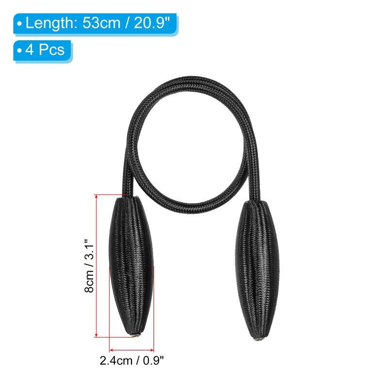 4Pcs Curtain Tiebacks Clips Decorative Window Drape Twist Tie Backs - Black