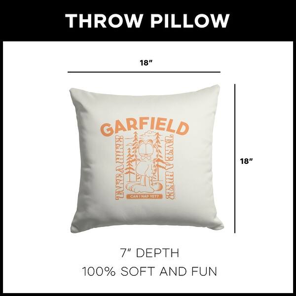 dimension image slide 5 of 6, Nickelodeon Garfield 18 Inch Throw Pillow