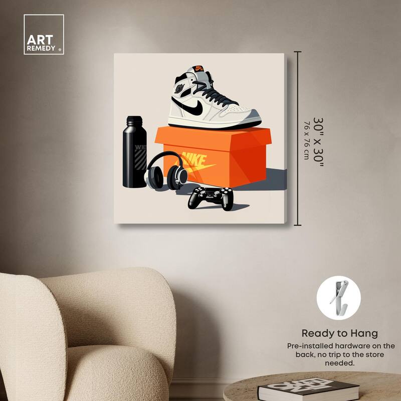 Important Sneaker Accessories Canvas by Art Remedy, Gallery Wrapped