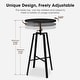 preview thumbnail 16 of 60, Glitzhome Industrial Modern Adjustable Bar Table Rustic Steel 3-Piece Pub Sets