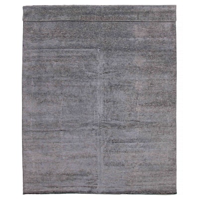 ECARPETGALLERY Hand-knotted Loreto Grey Silk Rug - 11'2 x 14'0