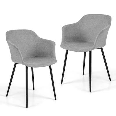 Costway Set of 2 Dining Chairs Upholstered Accent Side with Backrest & - See Details