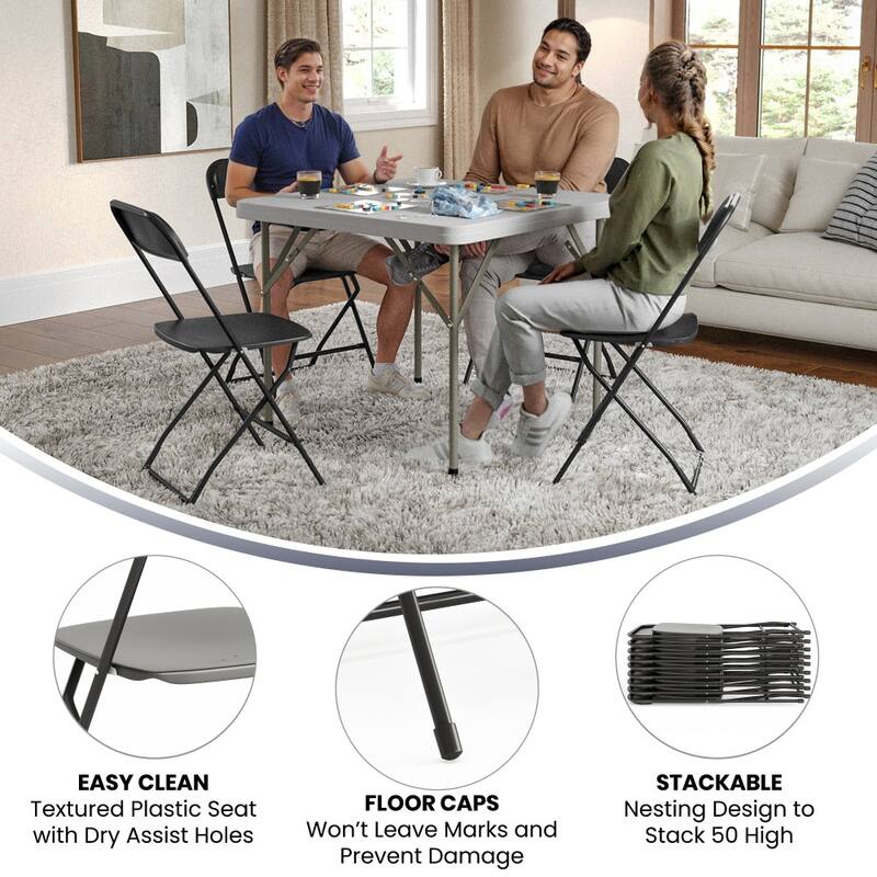 Plastic Folding Chair - 10 Pack 650LB Weight Capacity - Event Chair