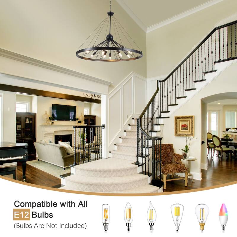 9-Light Candlestick Sputnik Foyer Chandelier Lighting Modern Linear Chandelier for Dining Room Kitchen Island