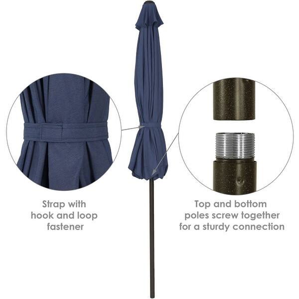 Shop Black Friday Deals On Sunnydaze 9 Fade Resistant Outdoor Patio Umbrella With Auto Tilt Navy Blue Navy Blue Navy Blue Navy 9 Ft Overstock 28730827
