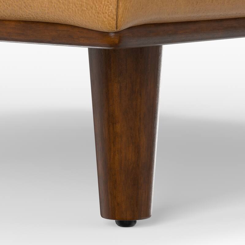 Morrison Ottoman in Sienna Genuine Leather - Light Brown