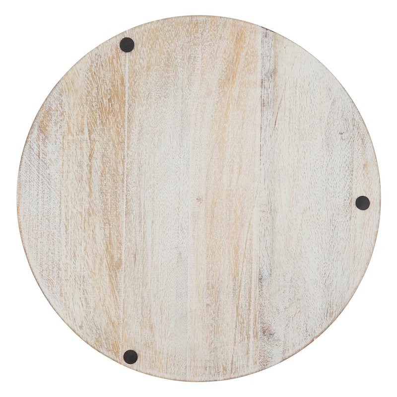 Wooden Charger Plates With Ribbed Design (Set of 4)