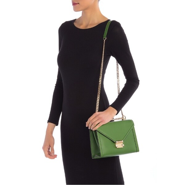 michael kors whitney polished leather shoulder bag