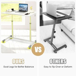Height Adjustable Computer Desk Sit To Stand Rolling Notebook Table ...