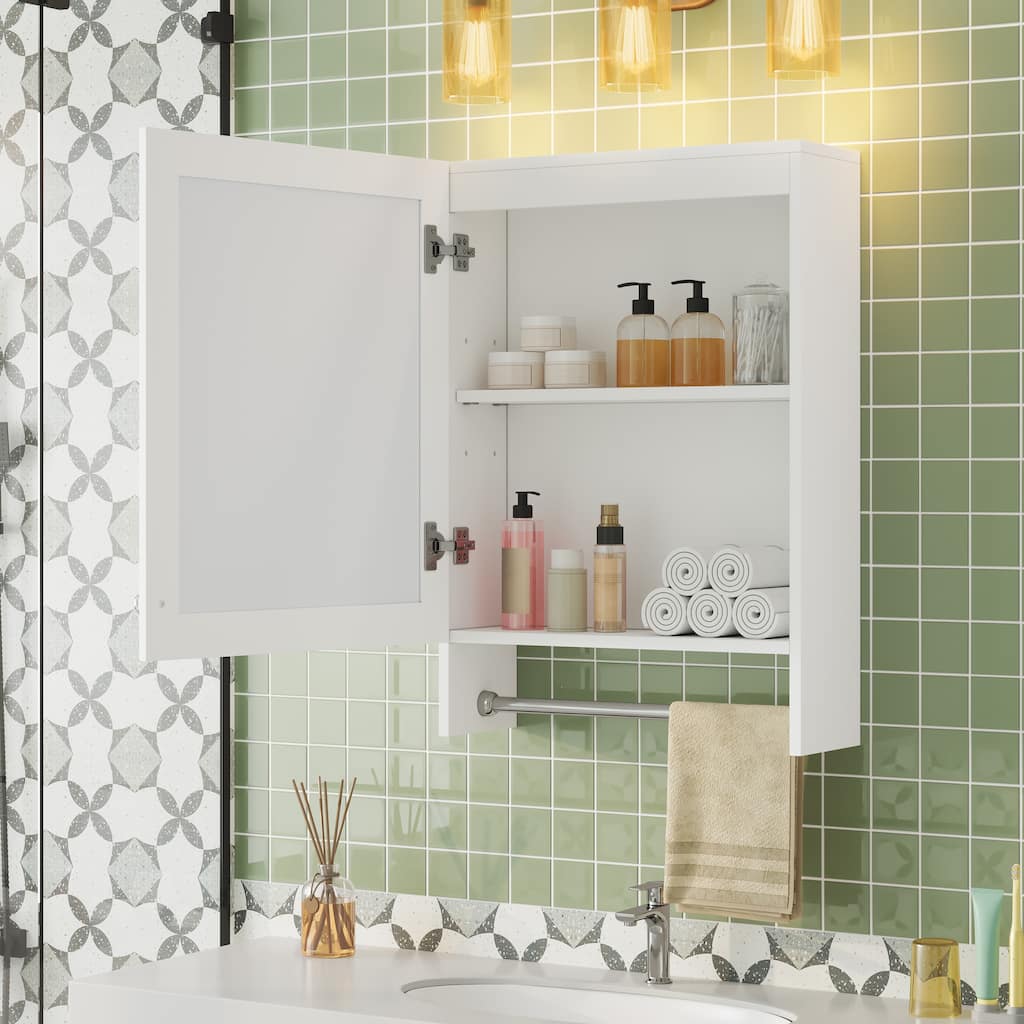 3-in-1 Mirror Cabinet,20"Wall Mounted Medicine Cabinet with Adjustable Shelf & Soft Close Door,High-Define Mirror with Storage