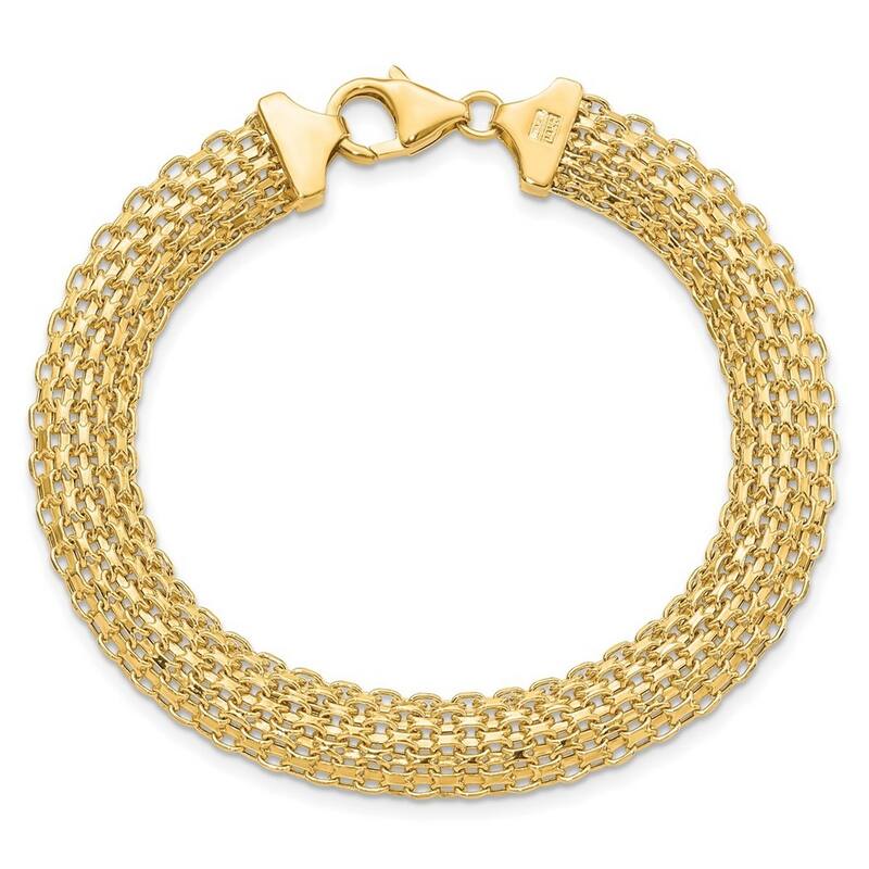 Curata 9.75mm 14k Yellow Gold Fancy Lobster Closure Polished Bracelet 7.5 Inch