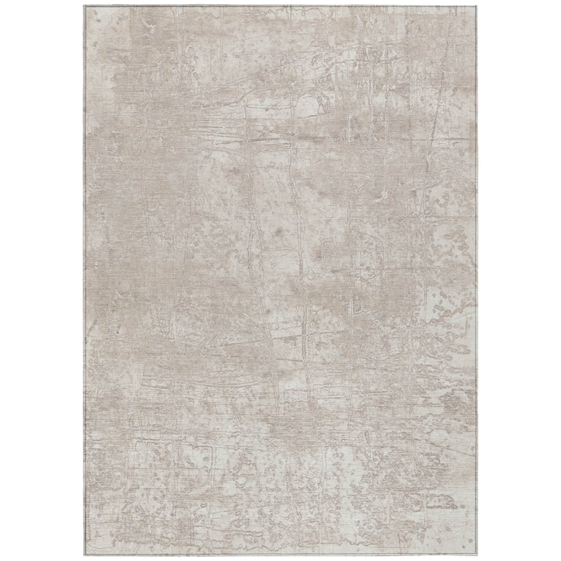 Machine Washable Indoor/ Outdoor Abstract Solid Chantille Rug