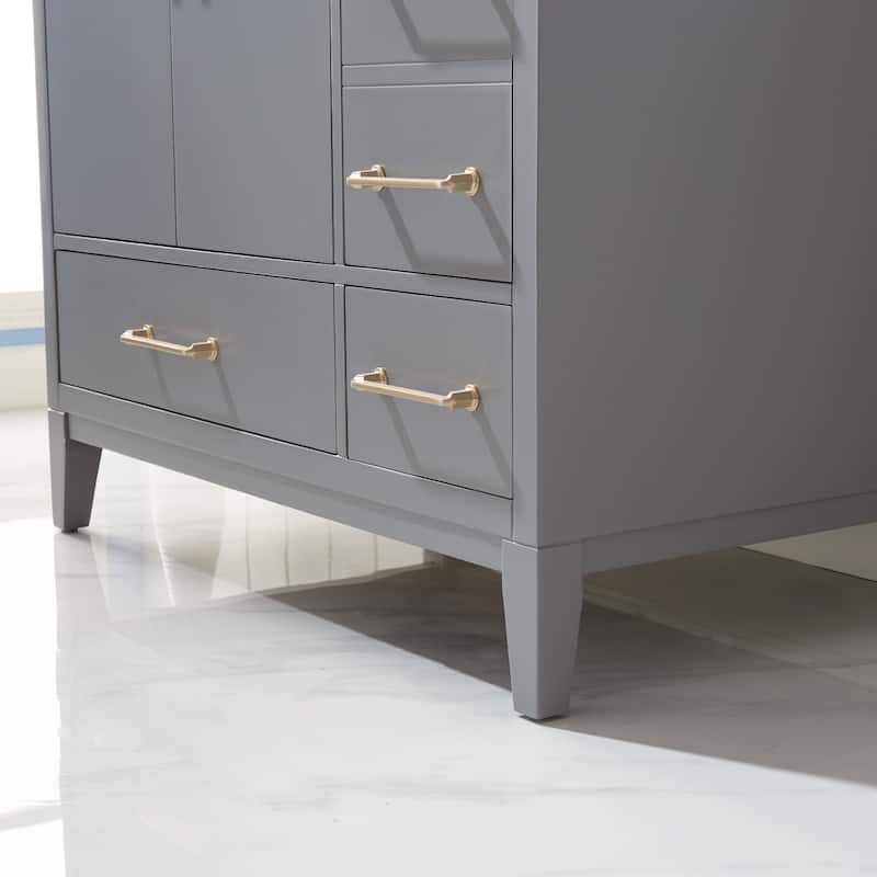 Altair Sutton Single Bathroom Vanity Set and Carrara White Countertop