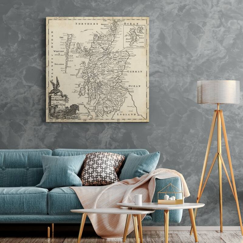 Map of Scotland -Premium Gallery Wrapped Canvas
