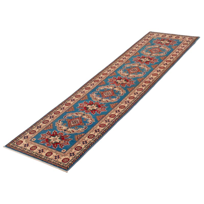 ECARPETGALLERY Hand-knotted Uzbek Ghazni Blue Wool Rug - 2'8 x 9'8
