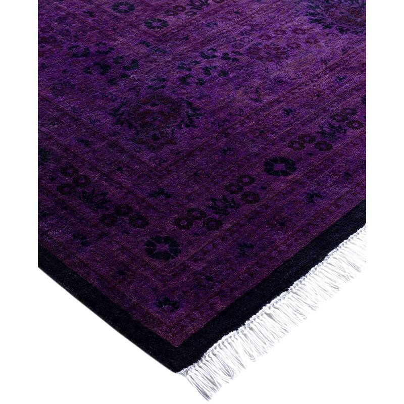 Overdyed One-of-a-Kind Hand-Knotted Area Rug - Purple - 10' 0" x 16' 10"