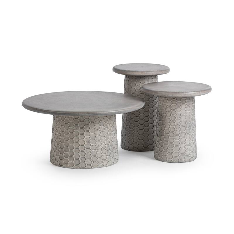 Classic Home Delaine Outdoor Concrete Accent Table - 16W x 16D x 17H