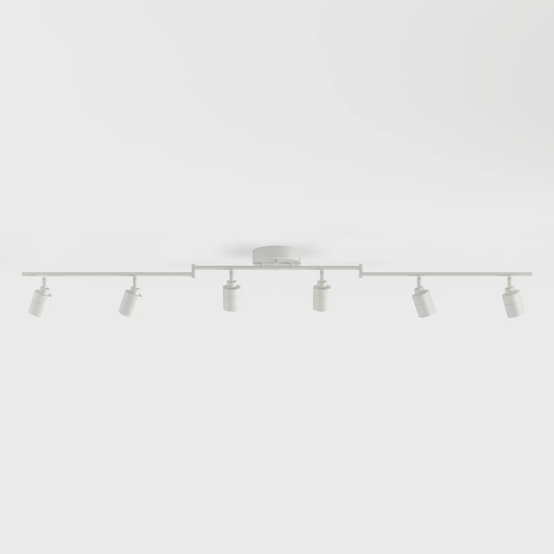 Shura 6-Light White Integrated LED Swivel Track Light with Rotatable Heads, 5 ft. Track Lighting Kit, 3000k, 3000 Lumens