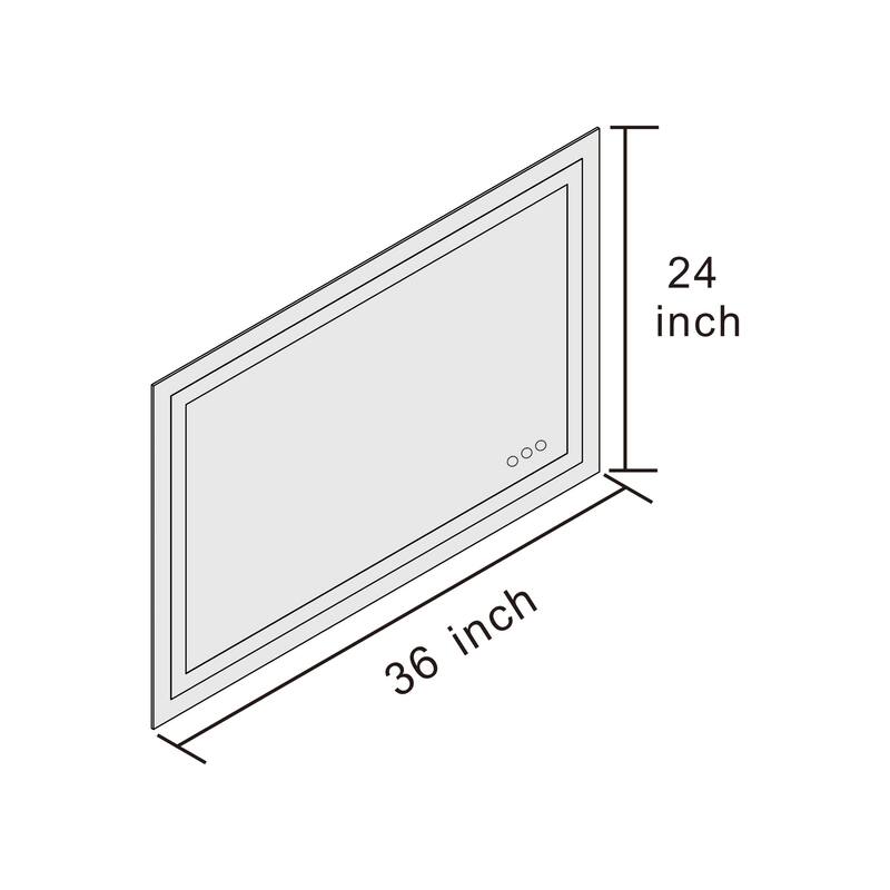 QuivaraView LED lights Frameless Wall Mounted Bathroom Vanity Mirror