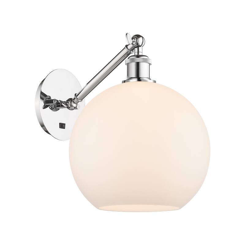 Innovations Lighting Endless Possibilities Ballston - Athens - 1 Light 10" Adjustable Sconce - Arm Adjusts Up and Down - Polished Chrome/Matte White