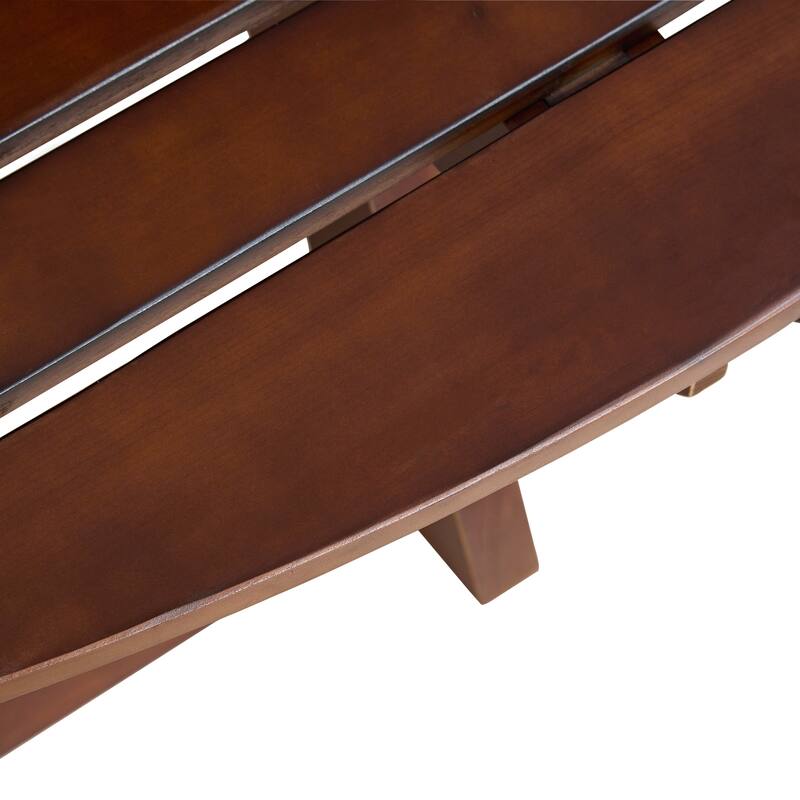 Anmytek 8 Person Round Picnic Table with Benches Solid Wood Outdoor Patio Garden Backyard Set