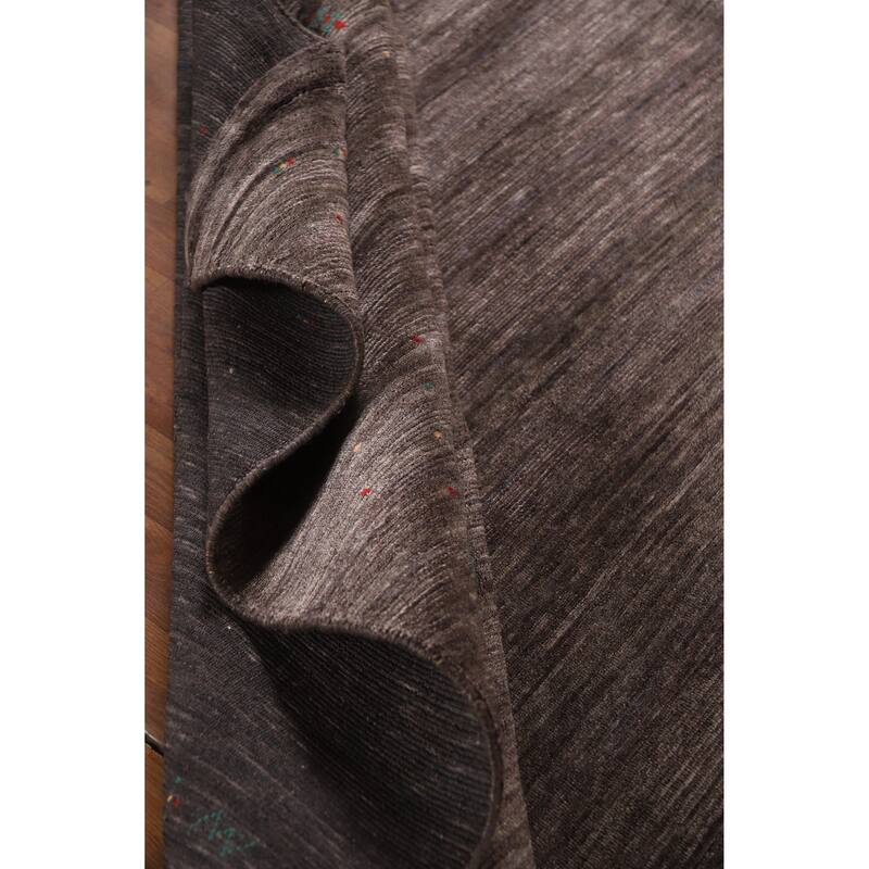 Hand Knotted Oriental 100% Wool Carpet Tribal Tribal Brown Gabbeh Area Rug - 9' 11'' X 8' 0''