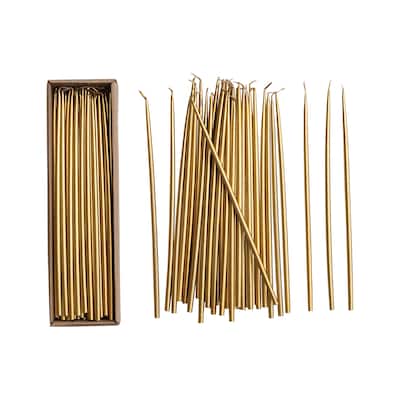 36-Piece Unscented Thin Taper Candles in Box - 0.37"L x 0.37"W x 10.0"H