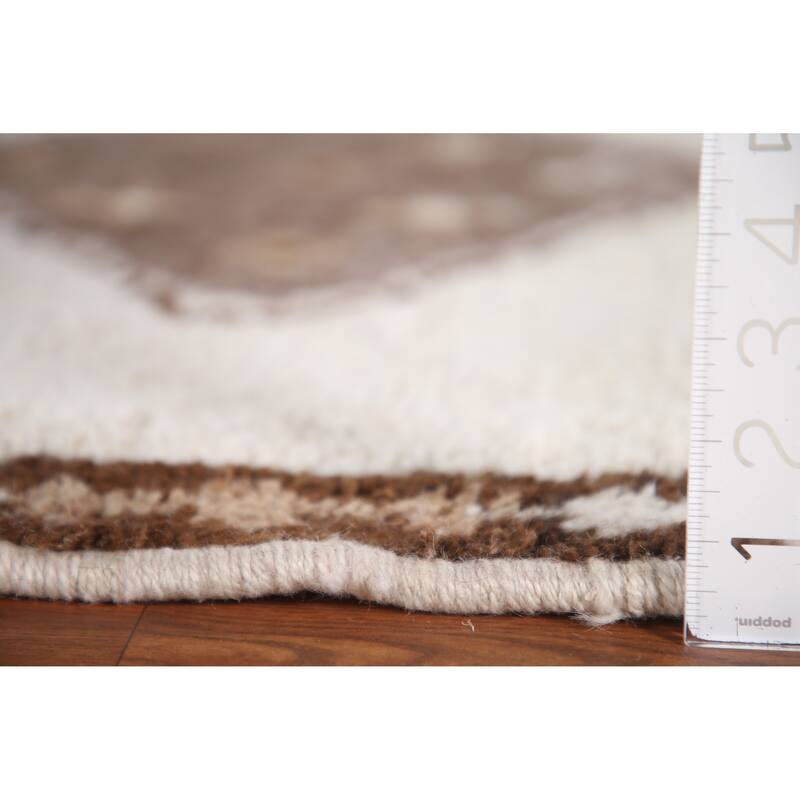 Plush Beige Turkish Anatolian Runner Rug Hand-knotted Wool Carpet - 3'7"x 11'2"