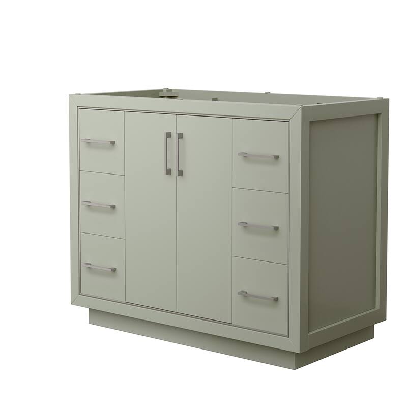 Wyndham Collection WCF1111-42S-CX-MXX Icon 42" Single Free Standing - Light Green / Brushed Nickel Hardware