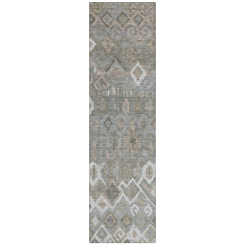 Machine Washable Indoor/ Outdoor Boho Moroccan Chantille Rug