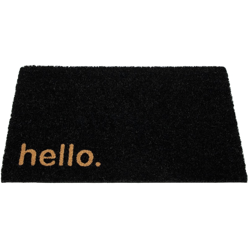 Black Coir "Hello" Outdoor Doormat 18" x 30" - 30